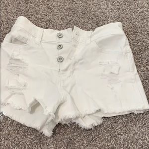 White Hollister high waisted shorts